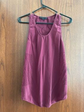 Alexander Wang Rose-Magenta Eyelet Side Tank
